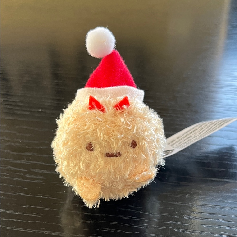 Sumikko Guarashi San-X Christmas Holiday Ebifurai Fried Shrimp Tail keychain.